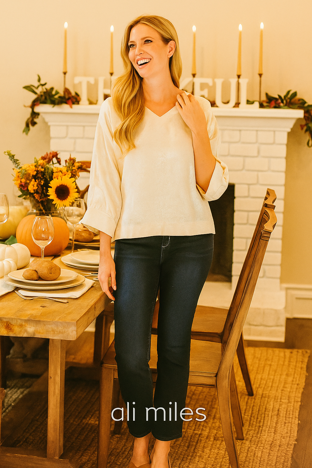 Shimmer V-Neck Tunic - Silver