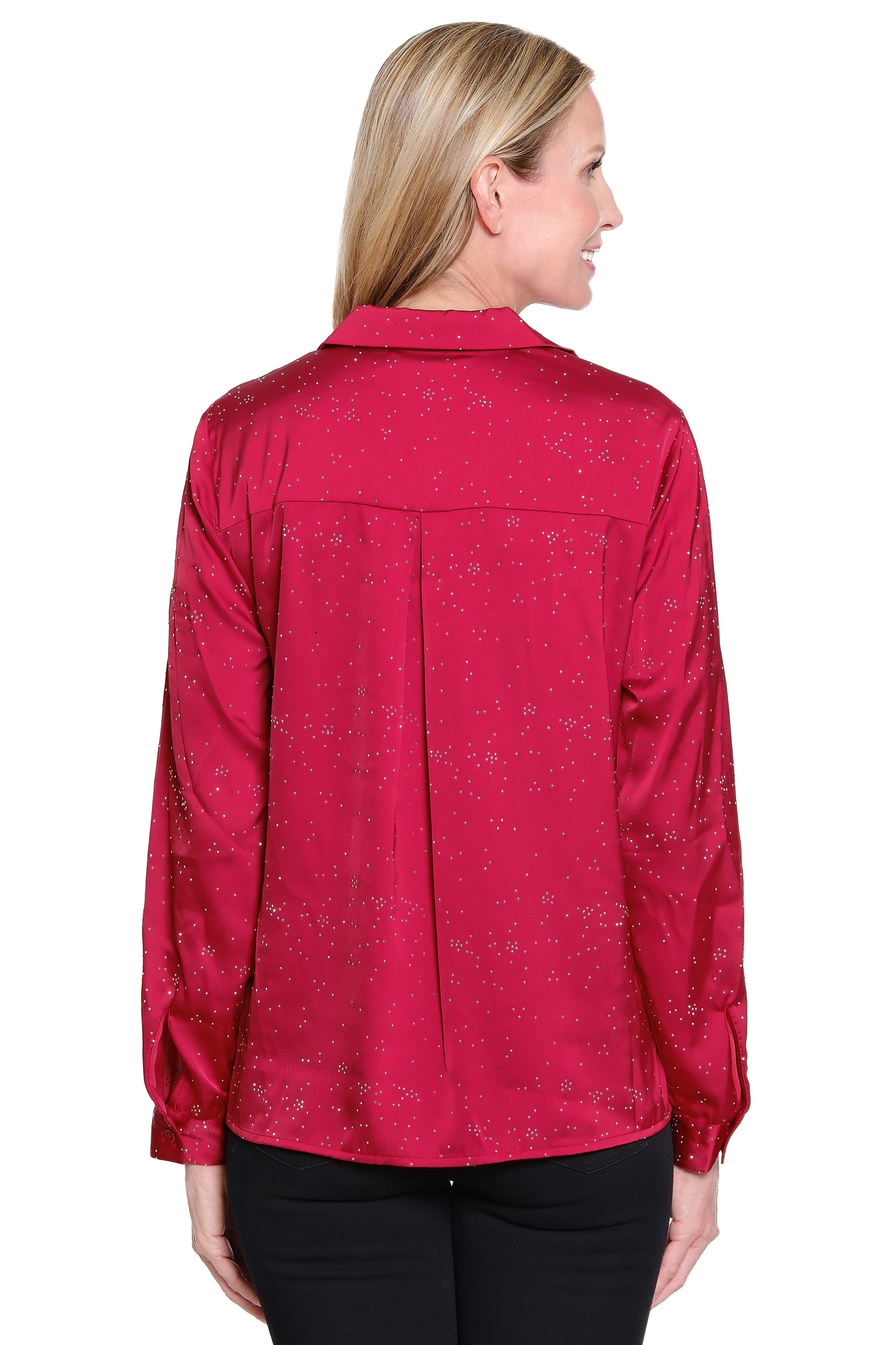 Rhinestone Woven Tunic - Red