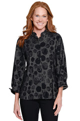 Jacquard Knit Tunic - Petite - Black Dot Print