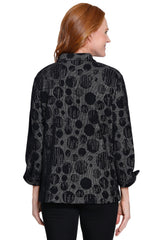 Jacquard Knit Tunic - Petite - Black Dot Print