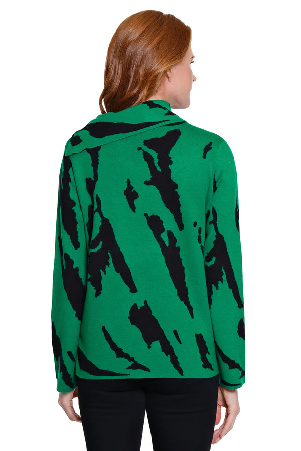 Cowl Neck Knit Tunic - Emerald