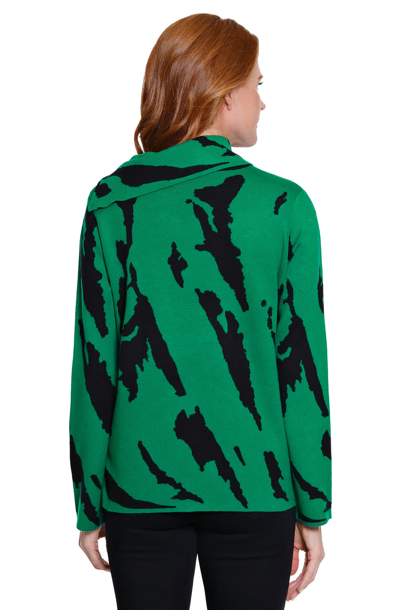 Cowl Neck Knit Tunic - Emerald