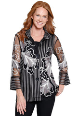 Satin Button-Front Jacket - Plus - Neutral