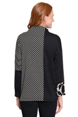 Jacquard Knit Funnel Neck Tunic - Plus - Multi