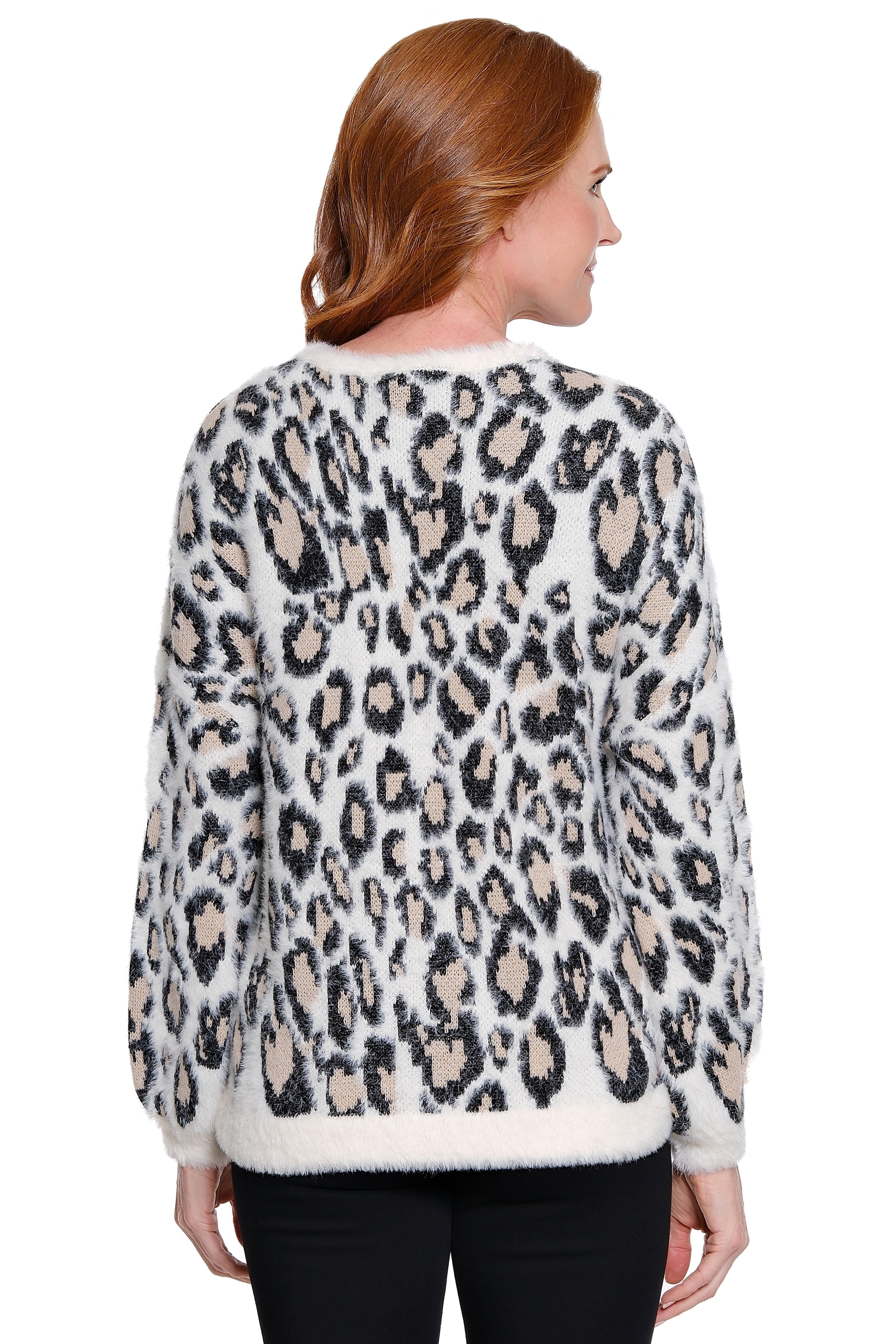 Knit Print Sweater - Neutral Animal Print