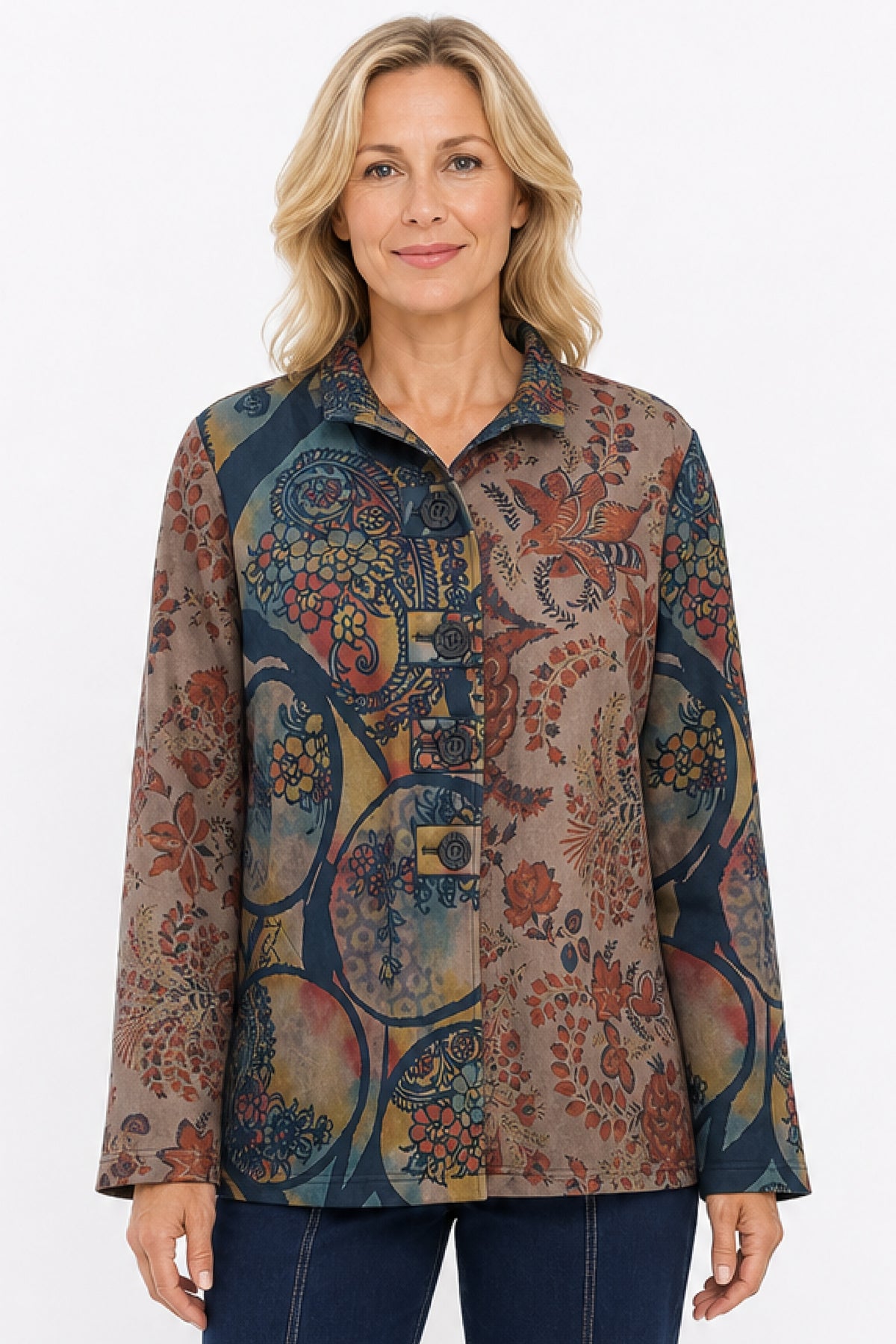Multi Wire Collar Button Jacket - Plus