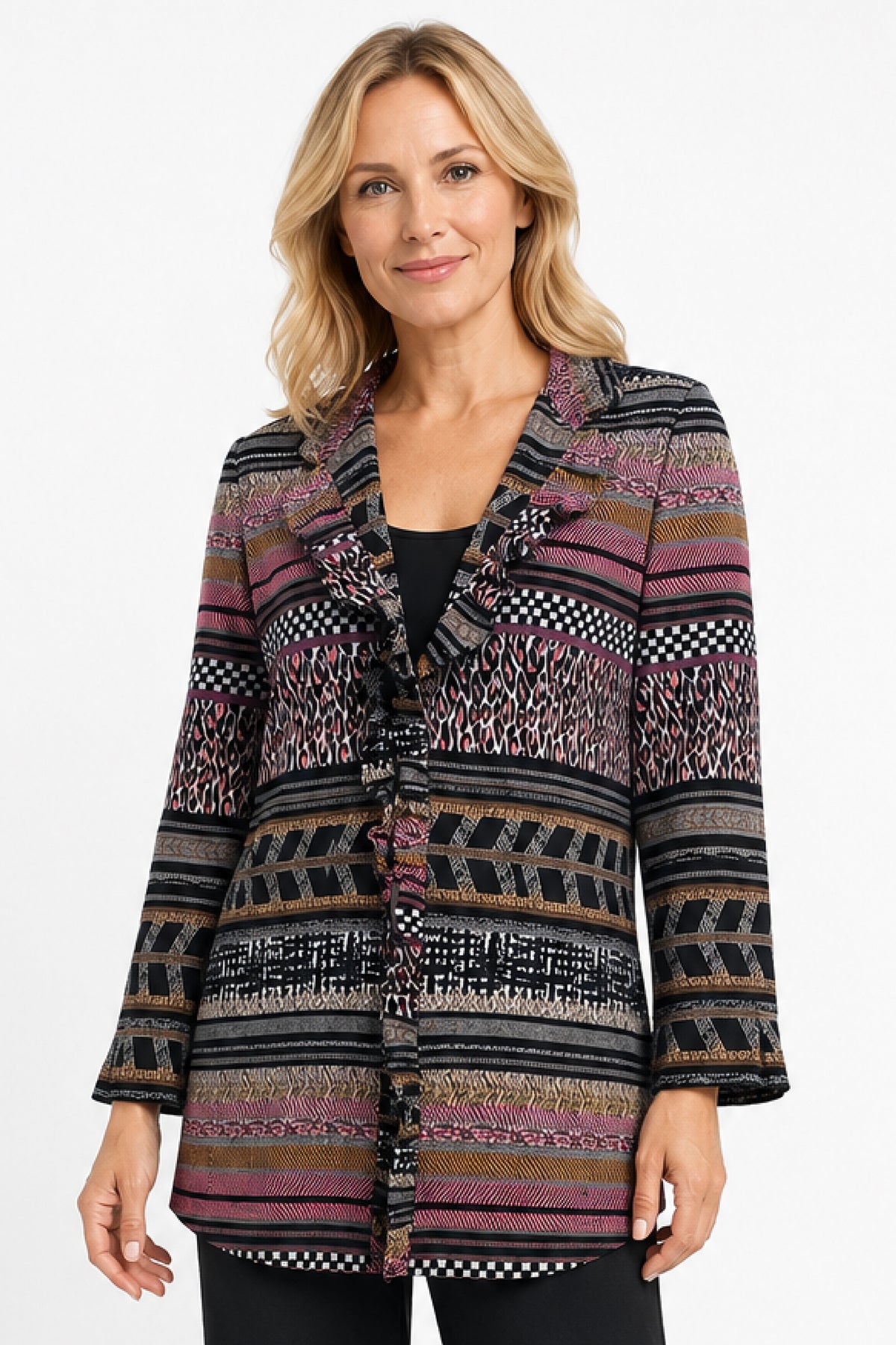 Multi Wire Collar Open Jacket - Missy