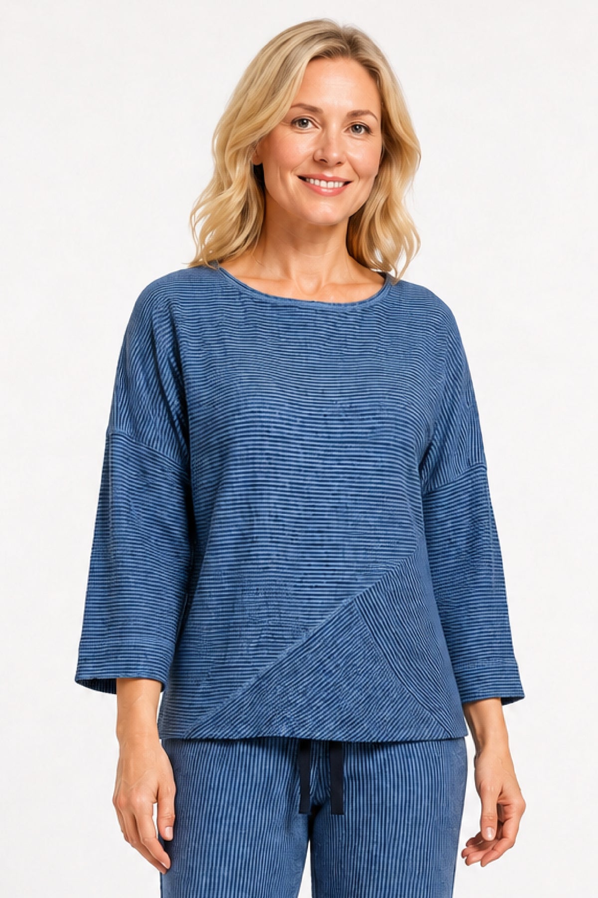 Navy Yarn-Dye Popover - Missy