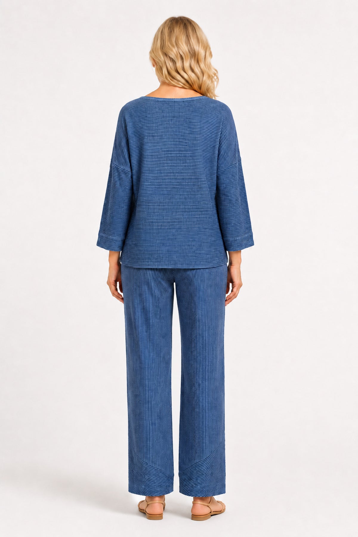 Navy Yarn-Dye Pull-On Pant - Missy