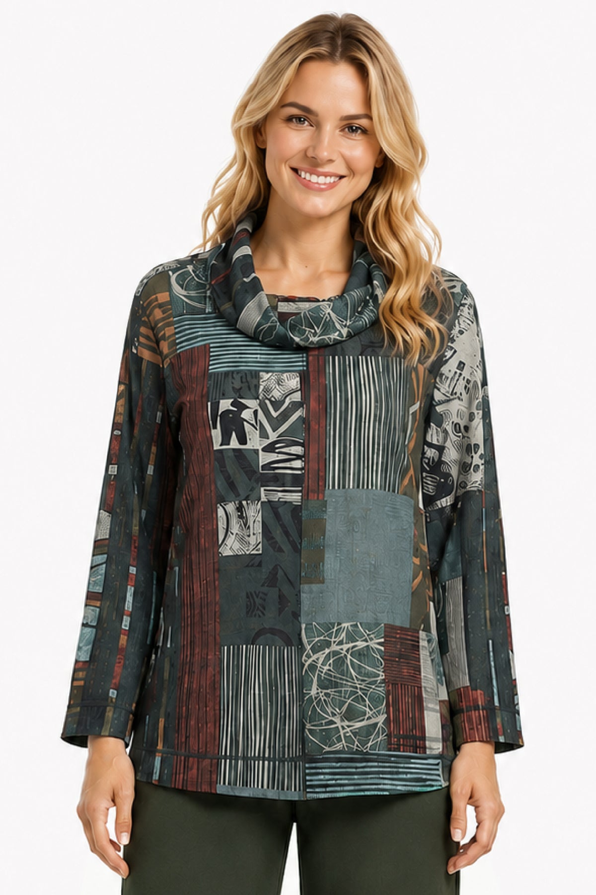 Multi Cowl Neck Popover - Missy