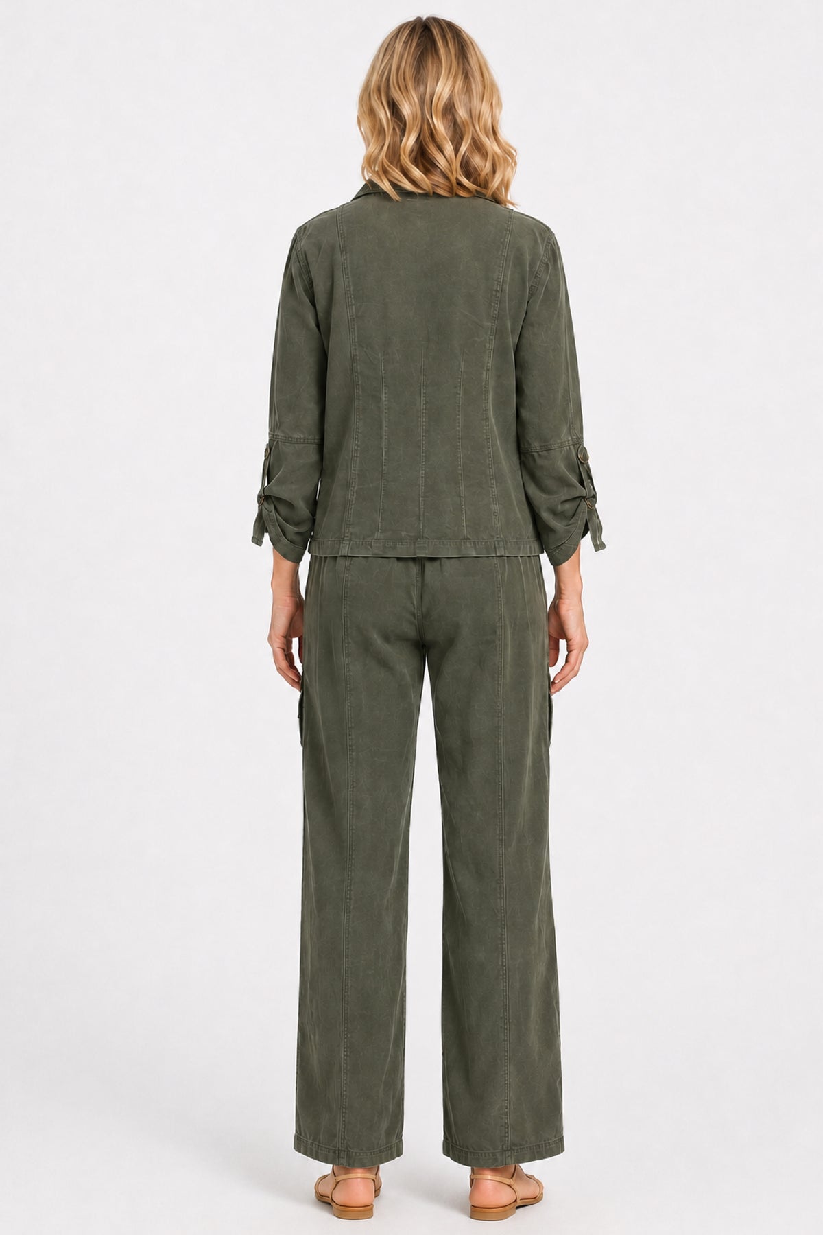 Olive Corduroy Wide-Leg Pant - Missy