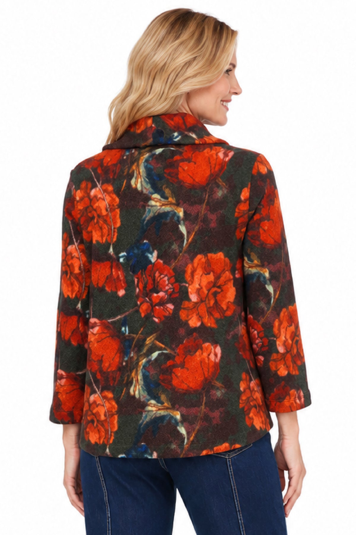 Floral Multi Textured Popover Tunic - Missy
