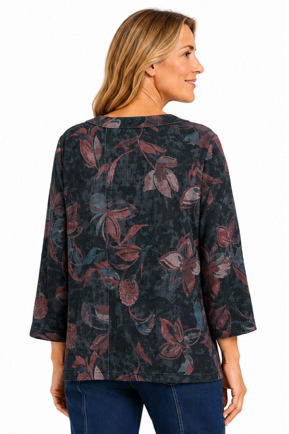 Black Printed Popover Tunic - Plus