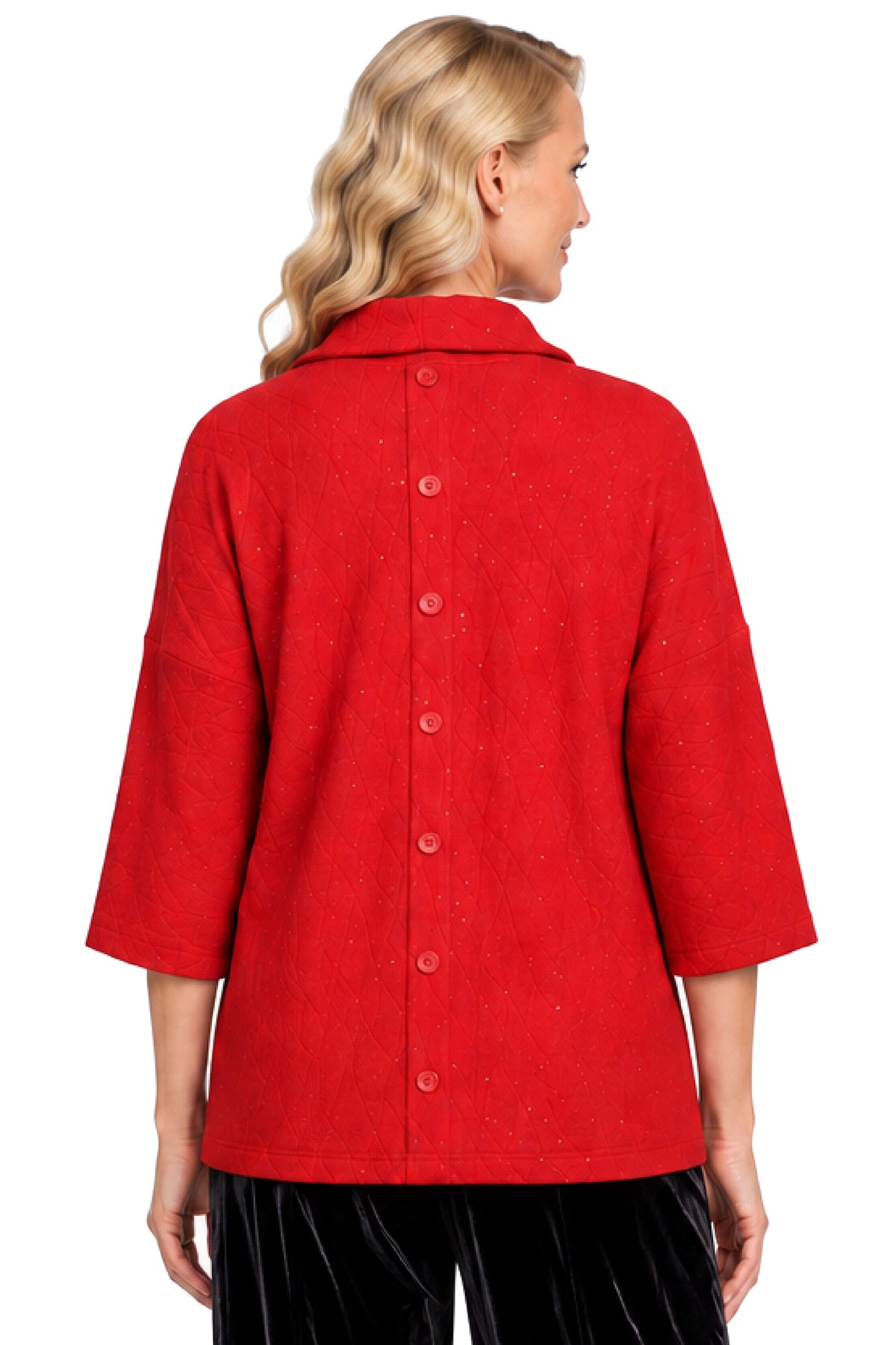 Red Sparkle Cowl Neck Sweater