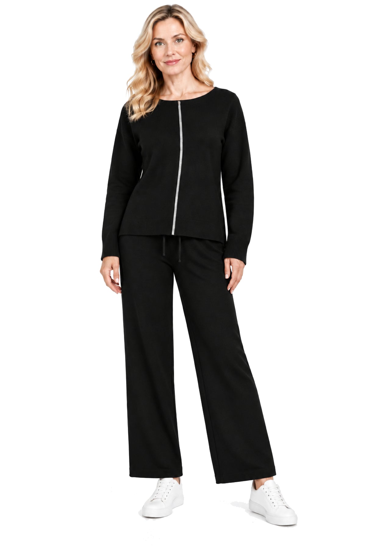 Black Sweater Knit Pull-On Pant