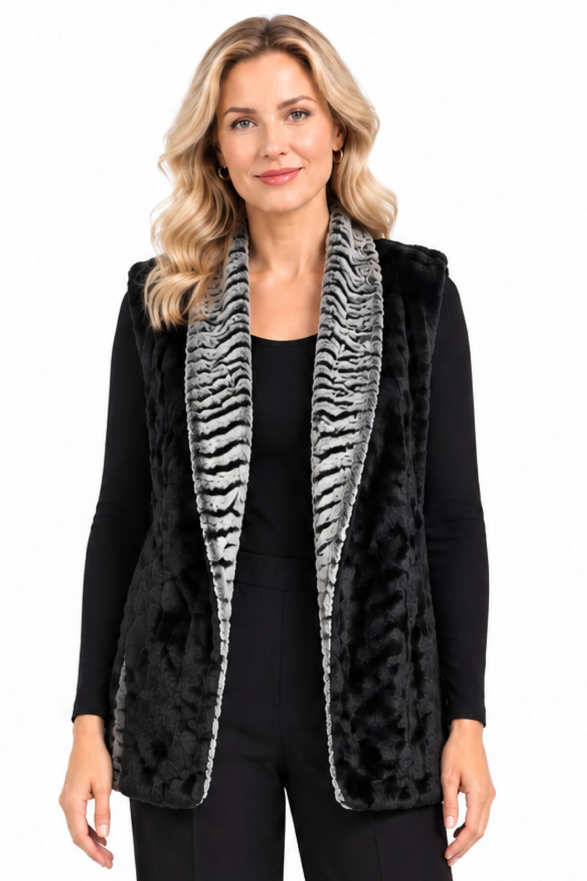 Deep Grey Reversible Plush Vest