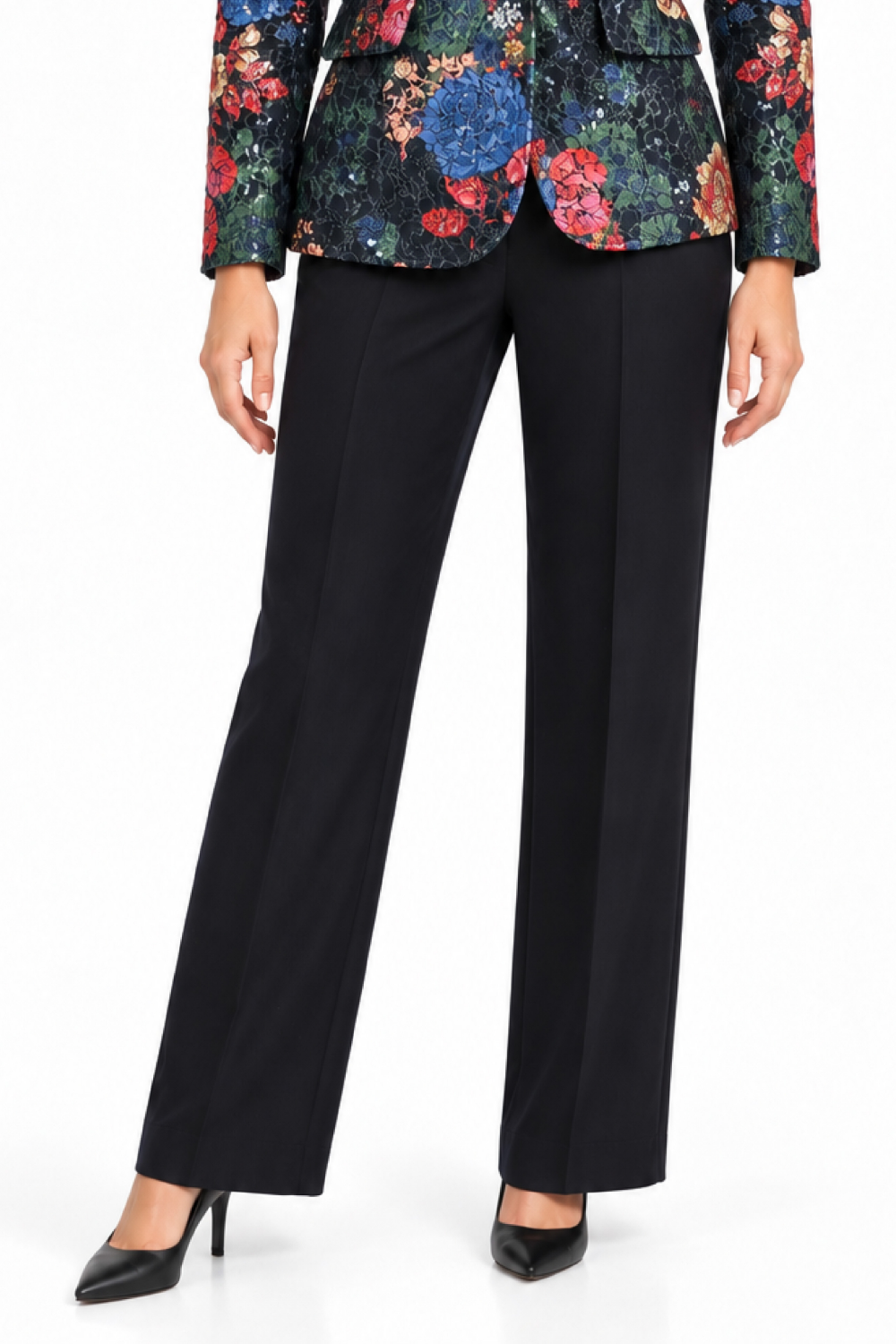 Black Textured Knit Pull-On Pant