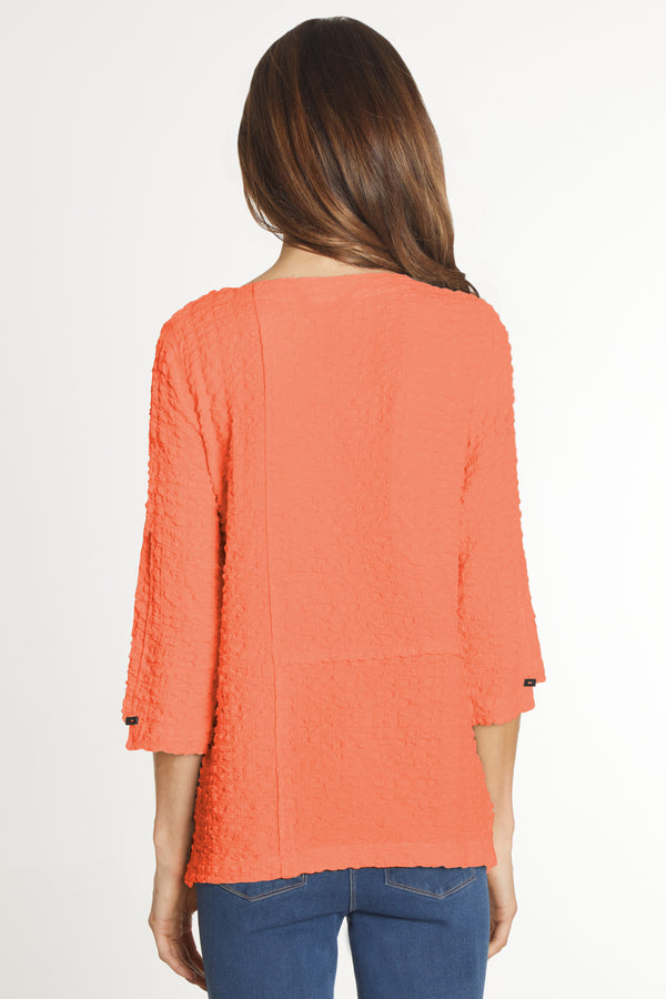 Textured Woven Tunic - Petite - Coral