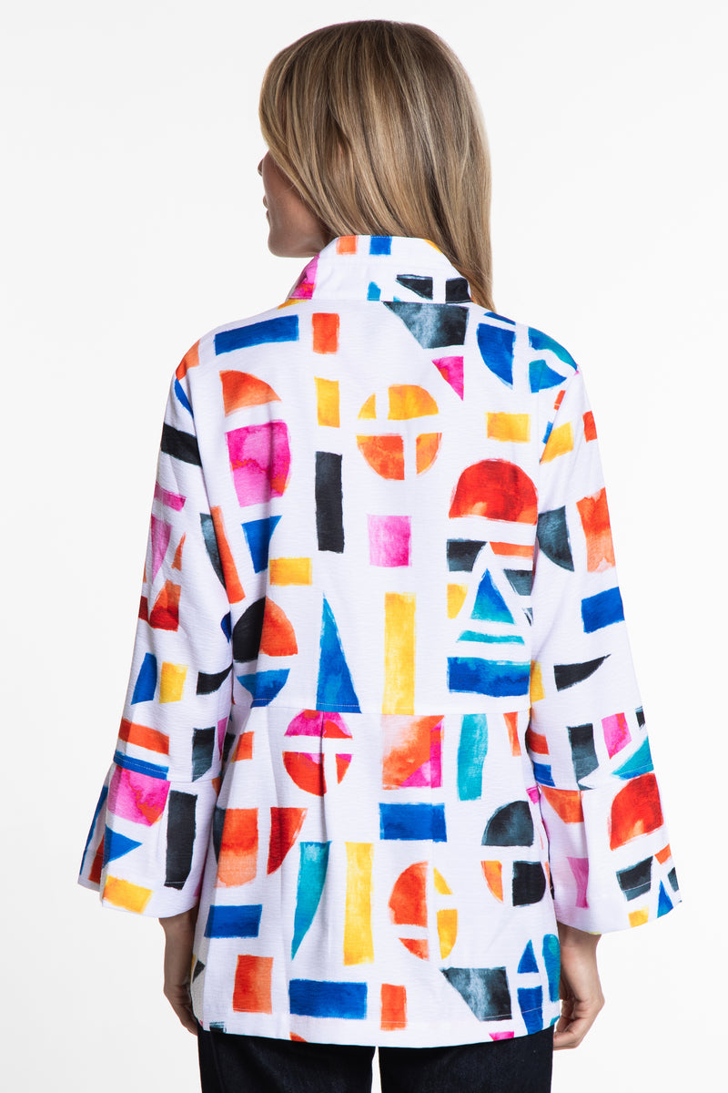 Bell Sleeve Jacket - Petite - Geo Multi