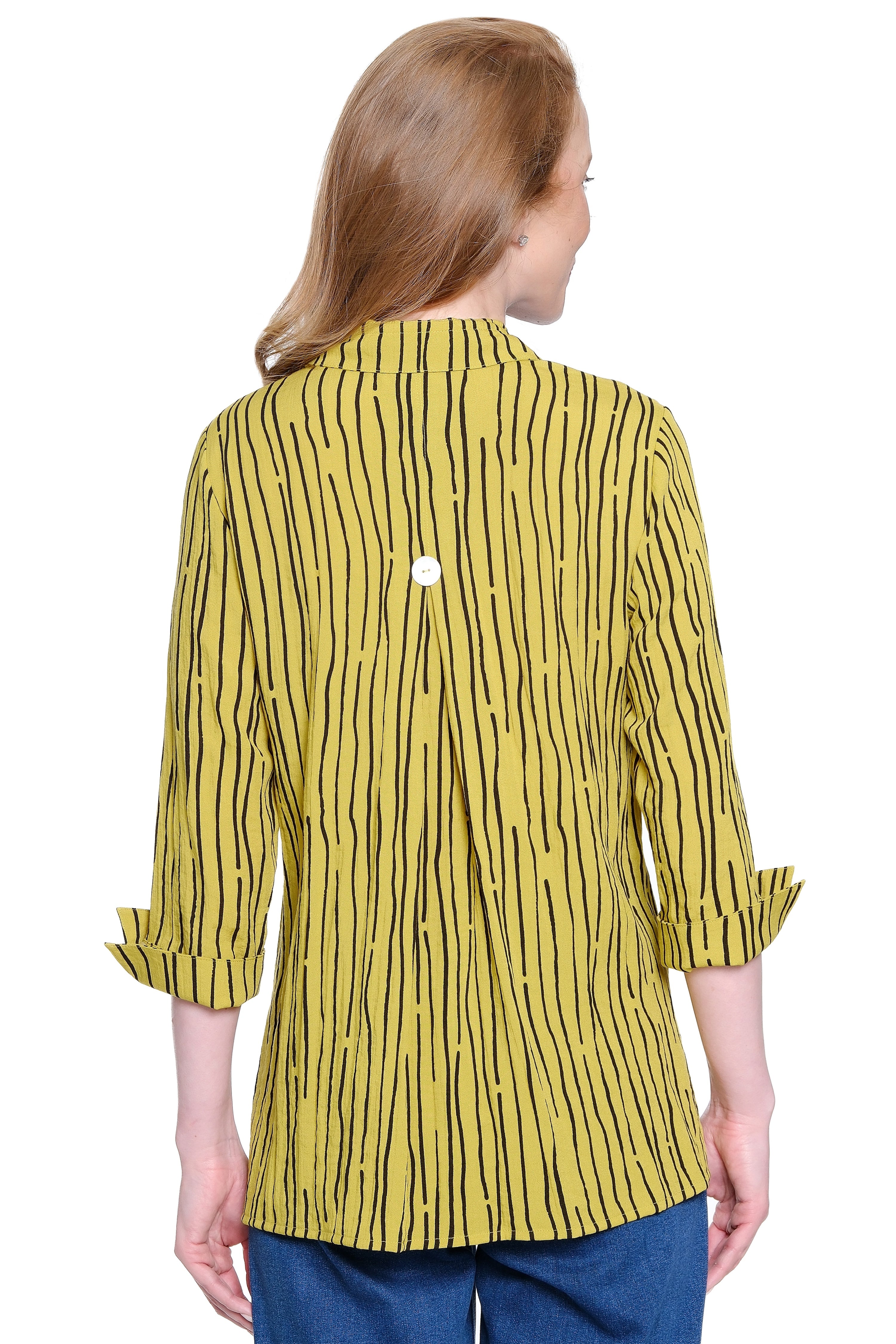 Print Crinkle Tunic - Citron