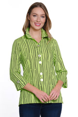 Printed Woven Crinkle Tunic - Women's - Soft Lime