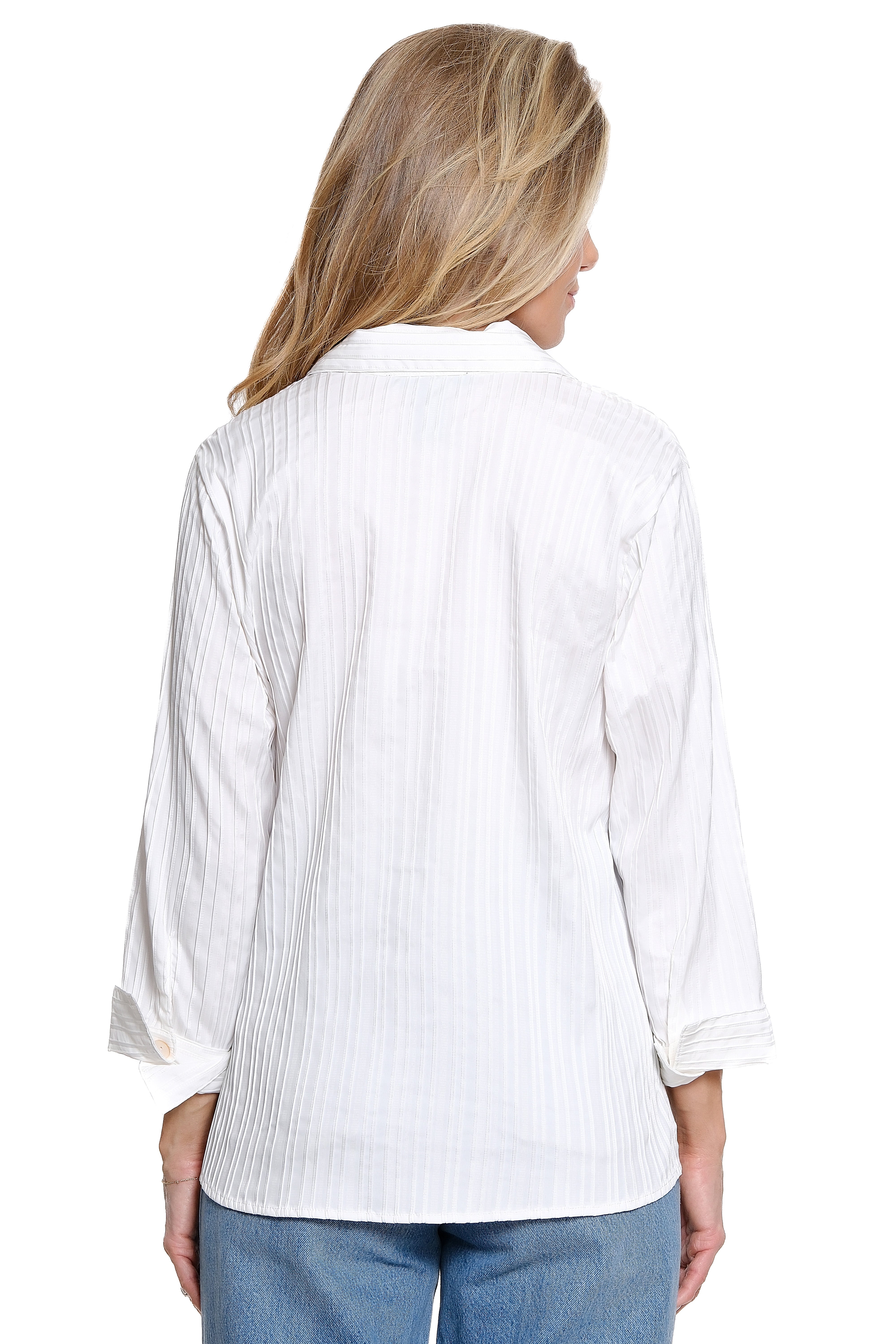 Stripe Button-Up Top - White