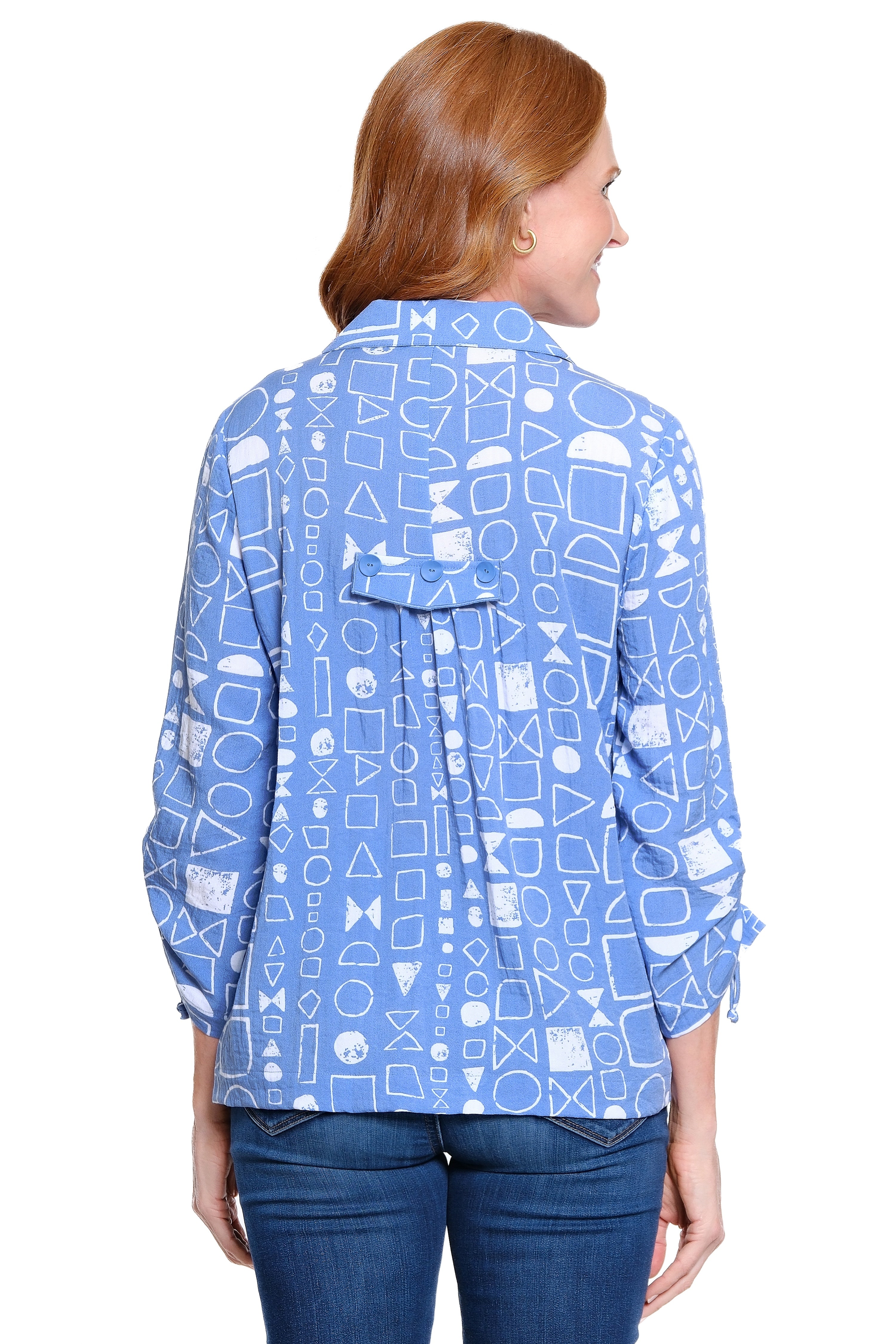Point Collar Tunic - Petite - Geo Multi
