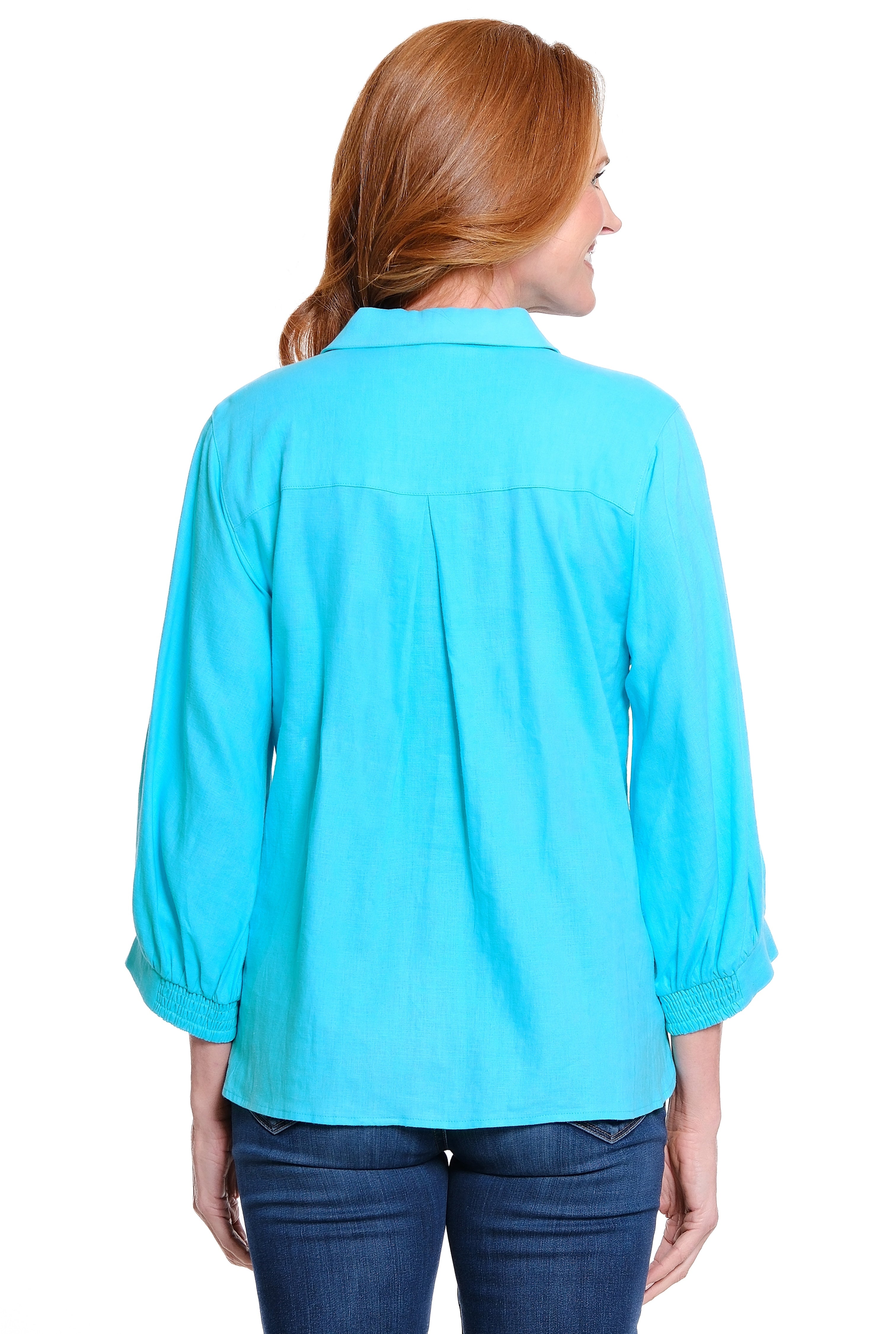 Pocket Front Tunic - Aqua