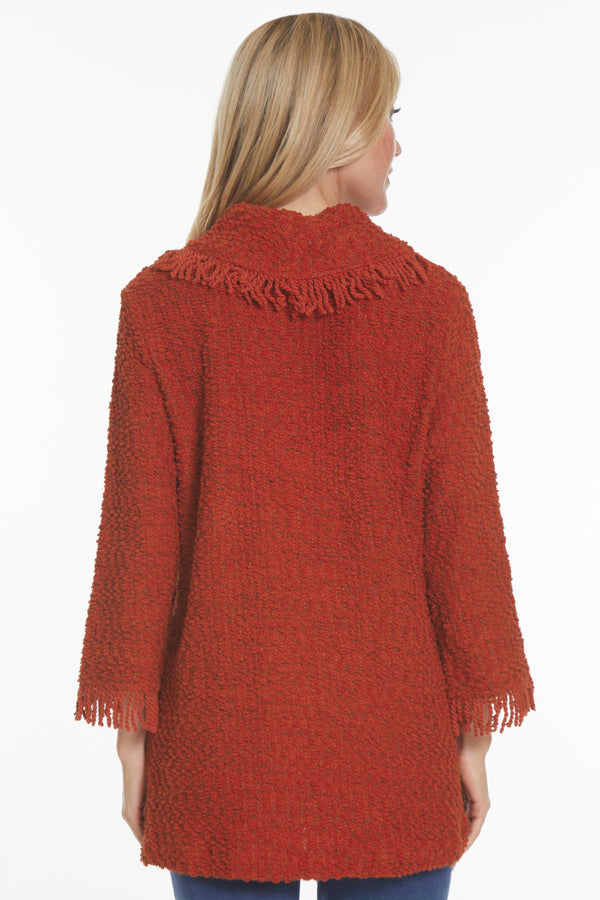 Textured Knit Tunic - Women's - Spice