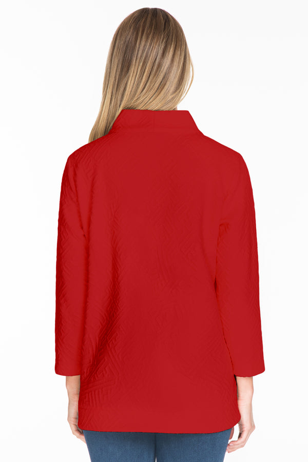 Funnel Neck Tunic - Petite - Red