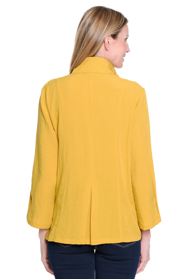 Wire Collar Button-Front Tunic - Harvest
