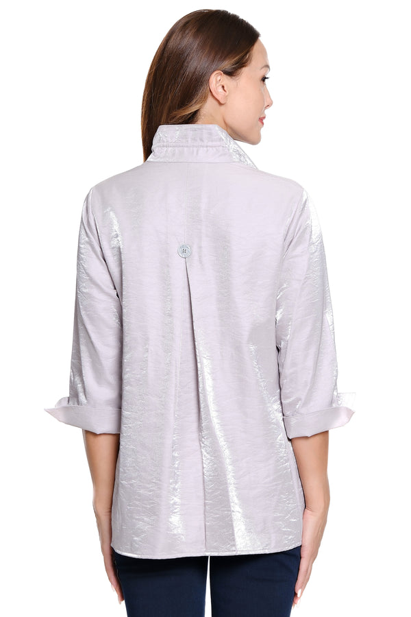 Woven Shimmer Tunic - Plus - Pearl