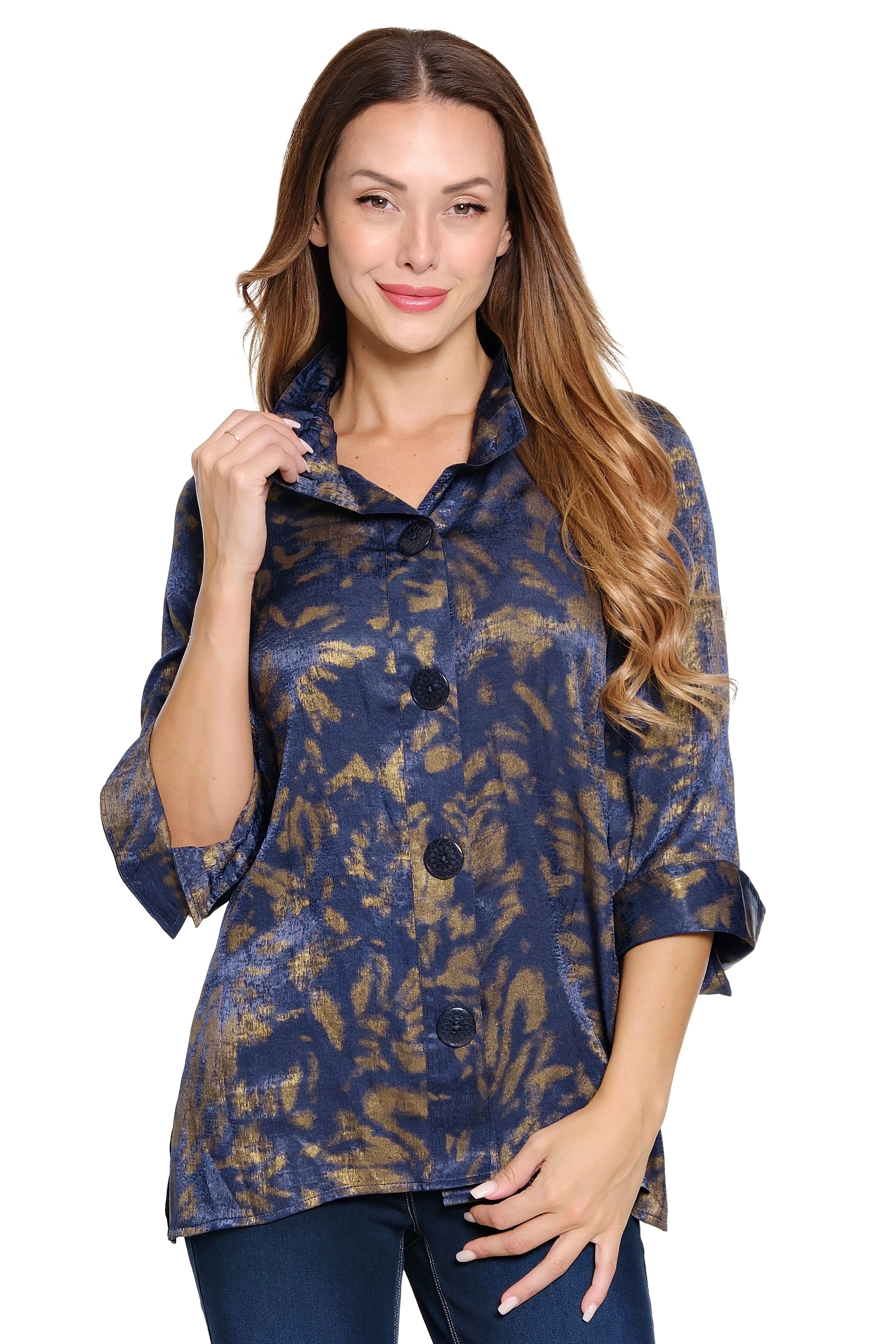 Print Shimmer Tunic - Blue Multi