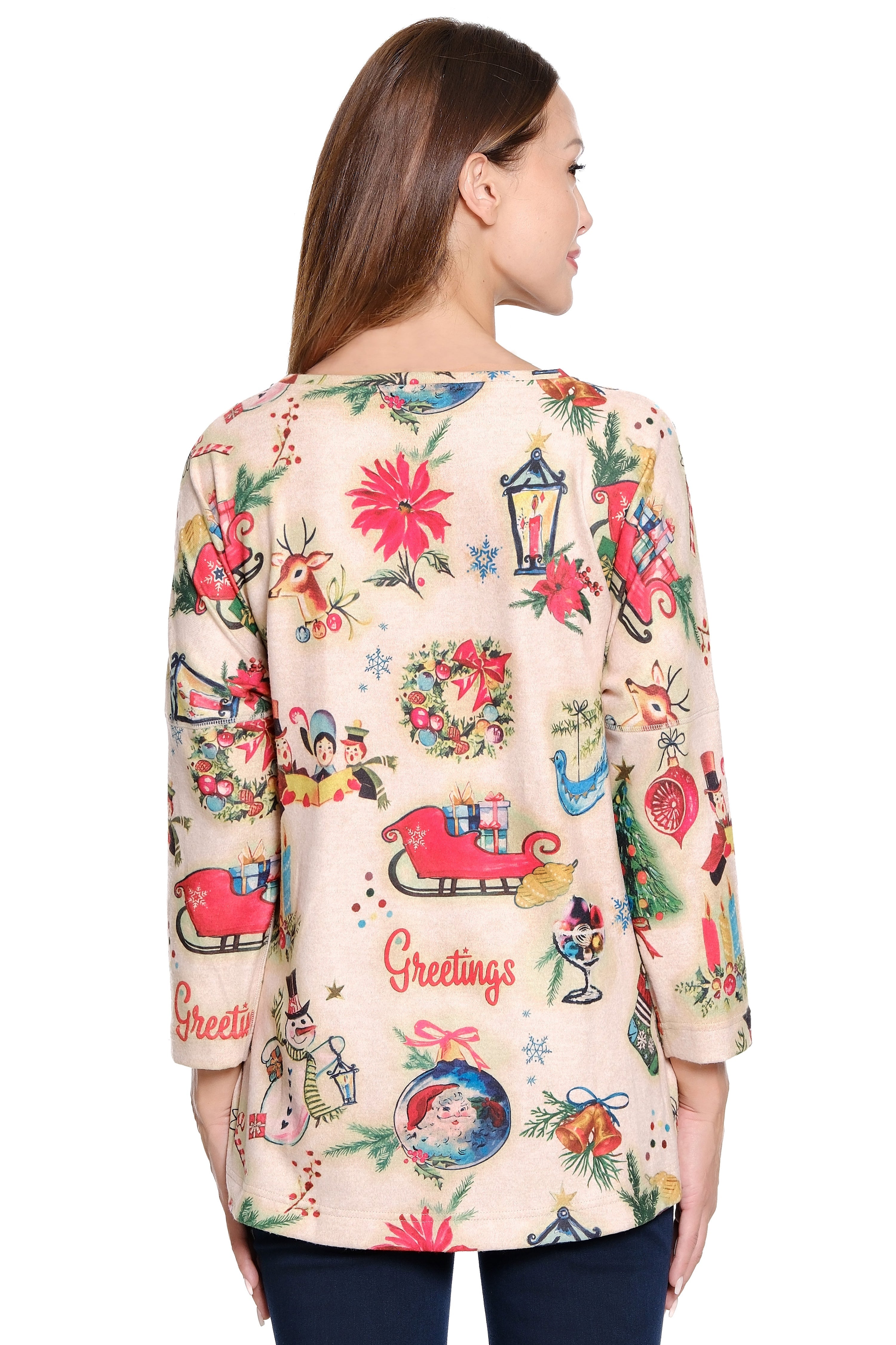 Oatmeal Knit Holiday Tunic - Plus - Multi