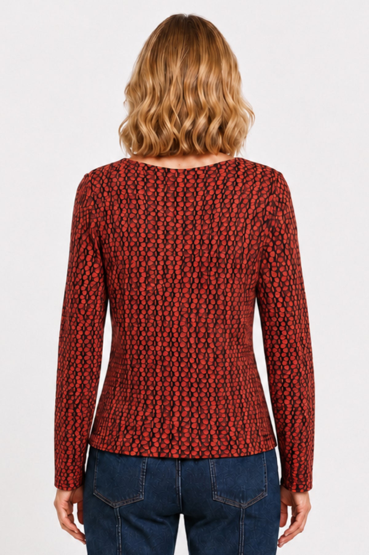 Spice Textured Round Neck Popover - Missy