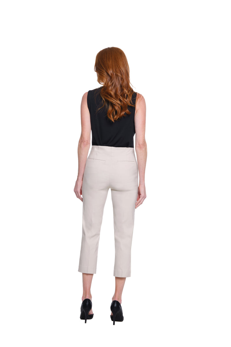 Pull On 'No Waist' Crop Pant - Stone