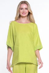 Woven Pop Over Tunic- Women's-Lime