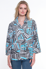 Printed Woven Tunic - Women's - Aqua