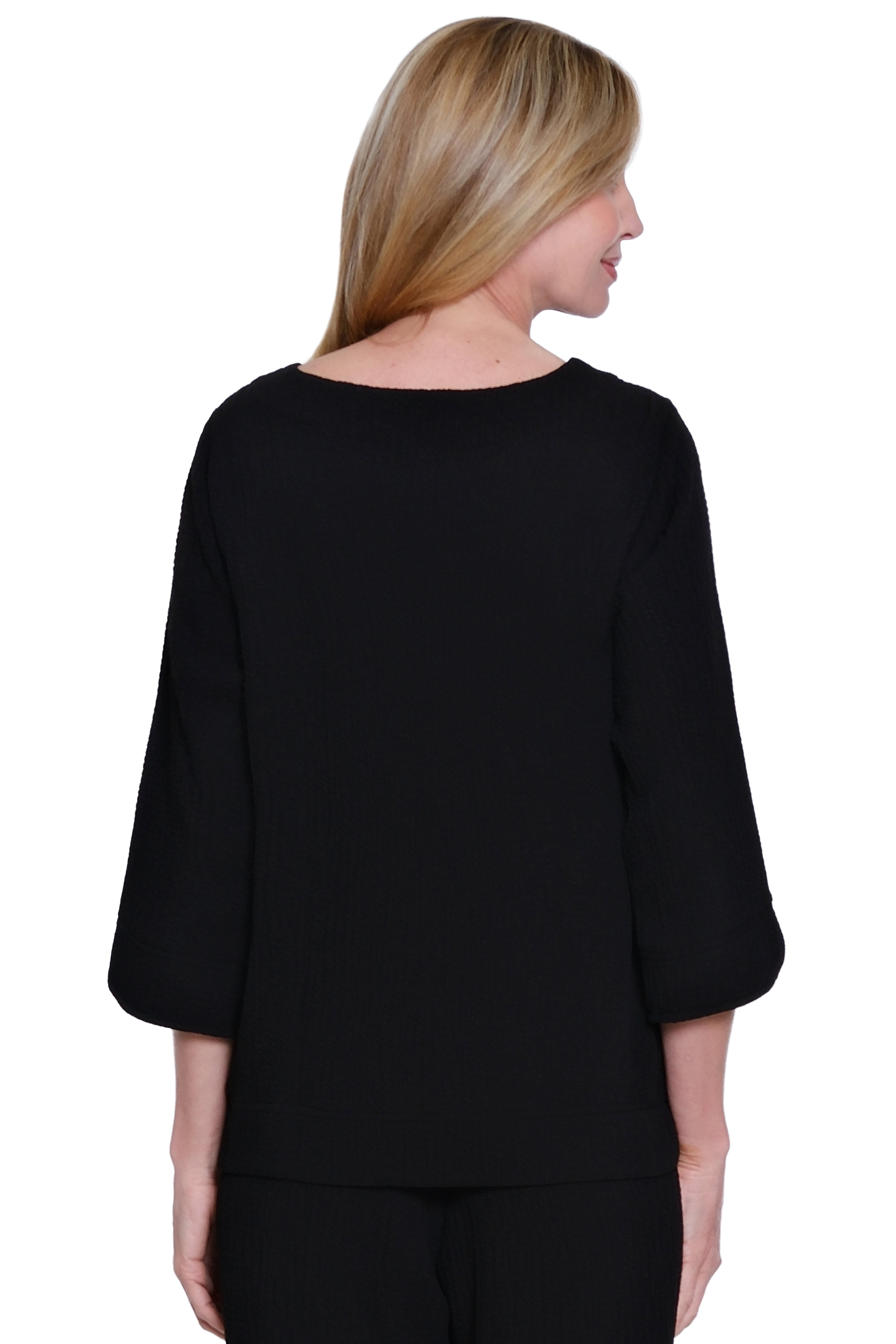 Woven Pop-Over Top - Black - view 2