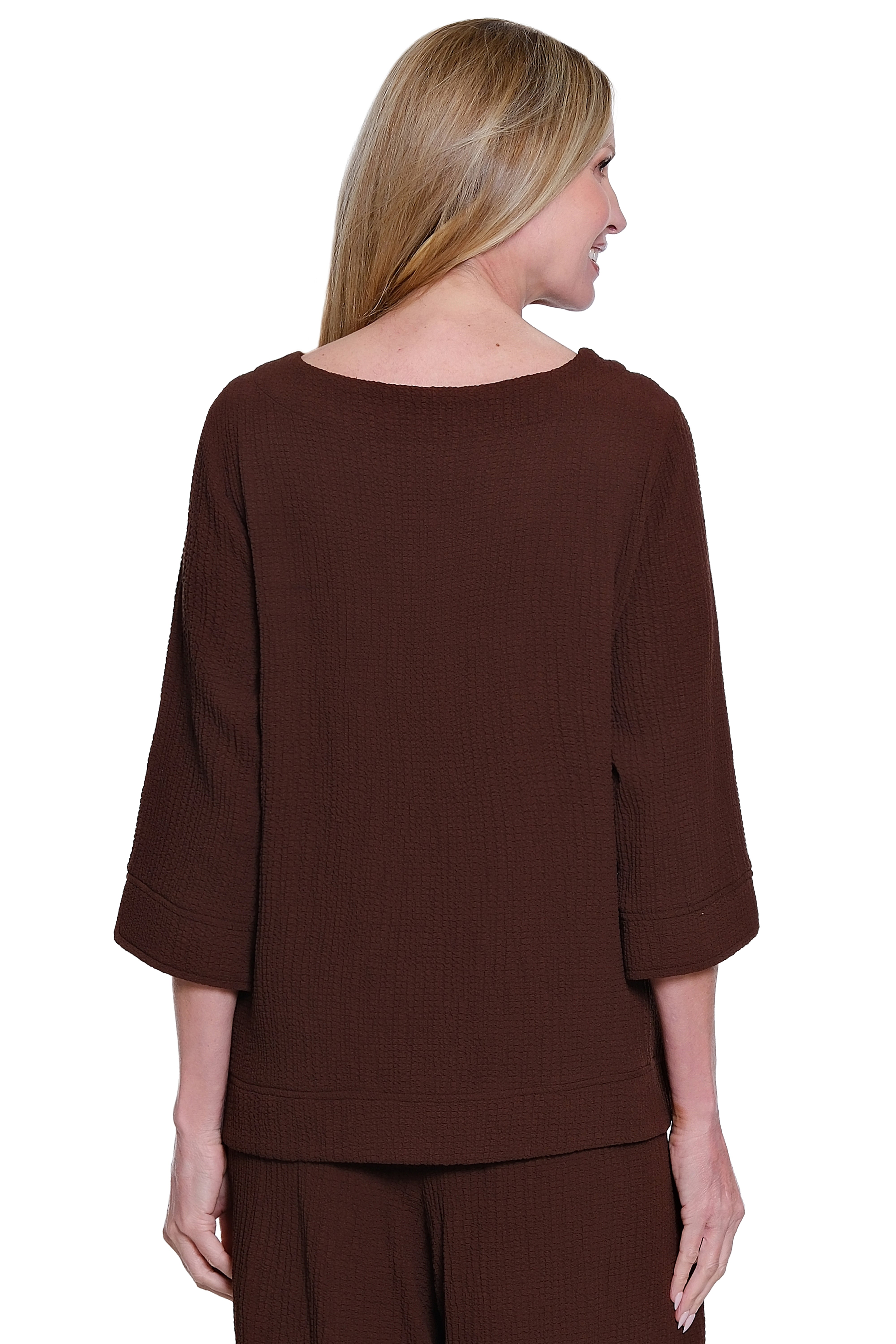 Woven Pop-Over Top - Chocolate - view 2