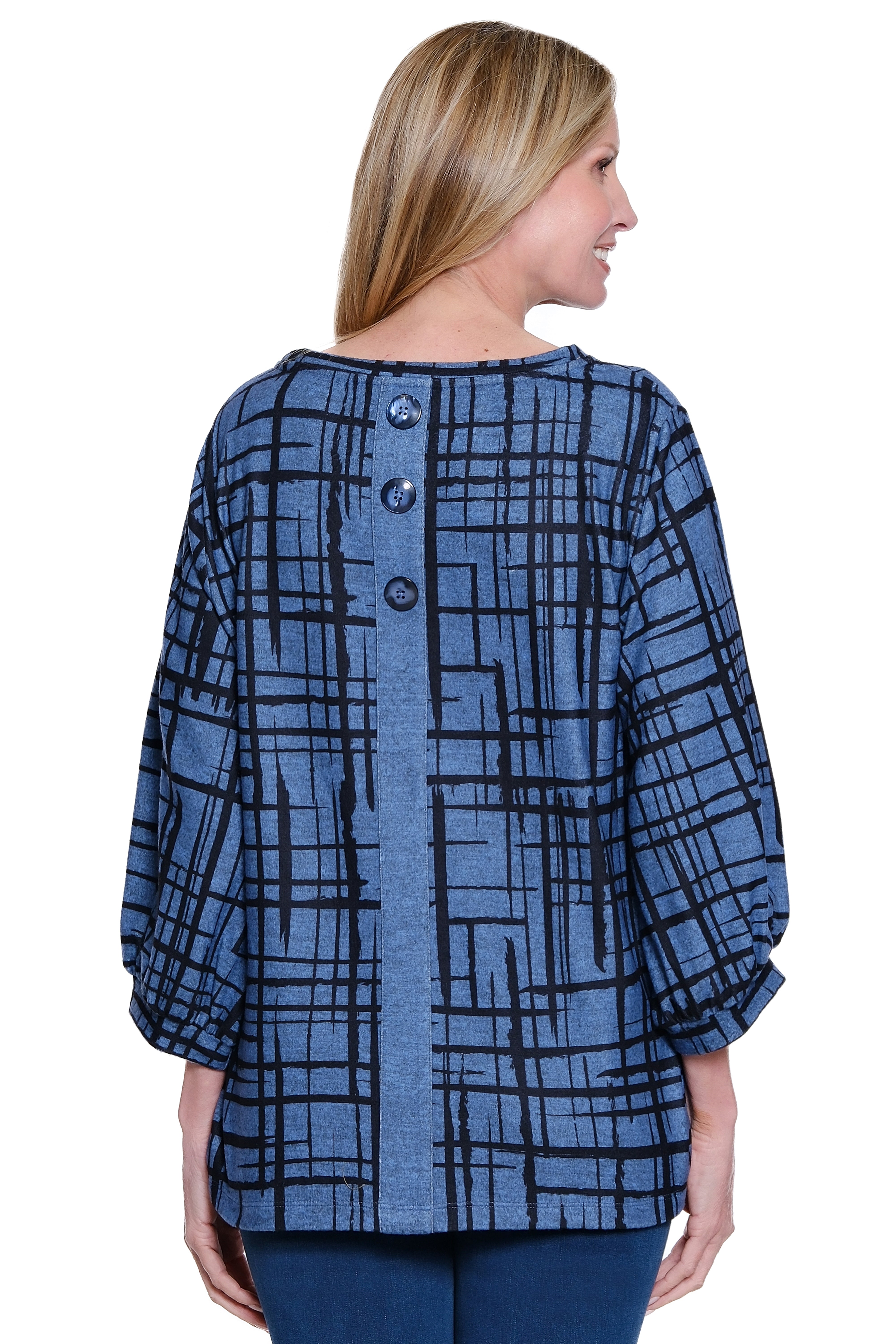 Essential Printed Top - Blue Plaid - view 2