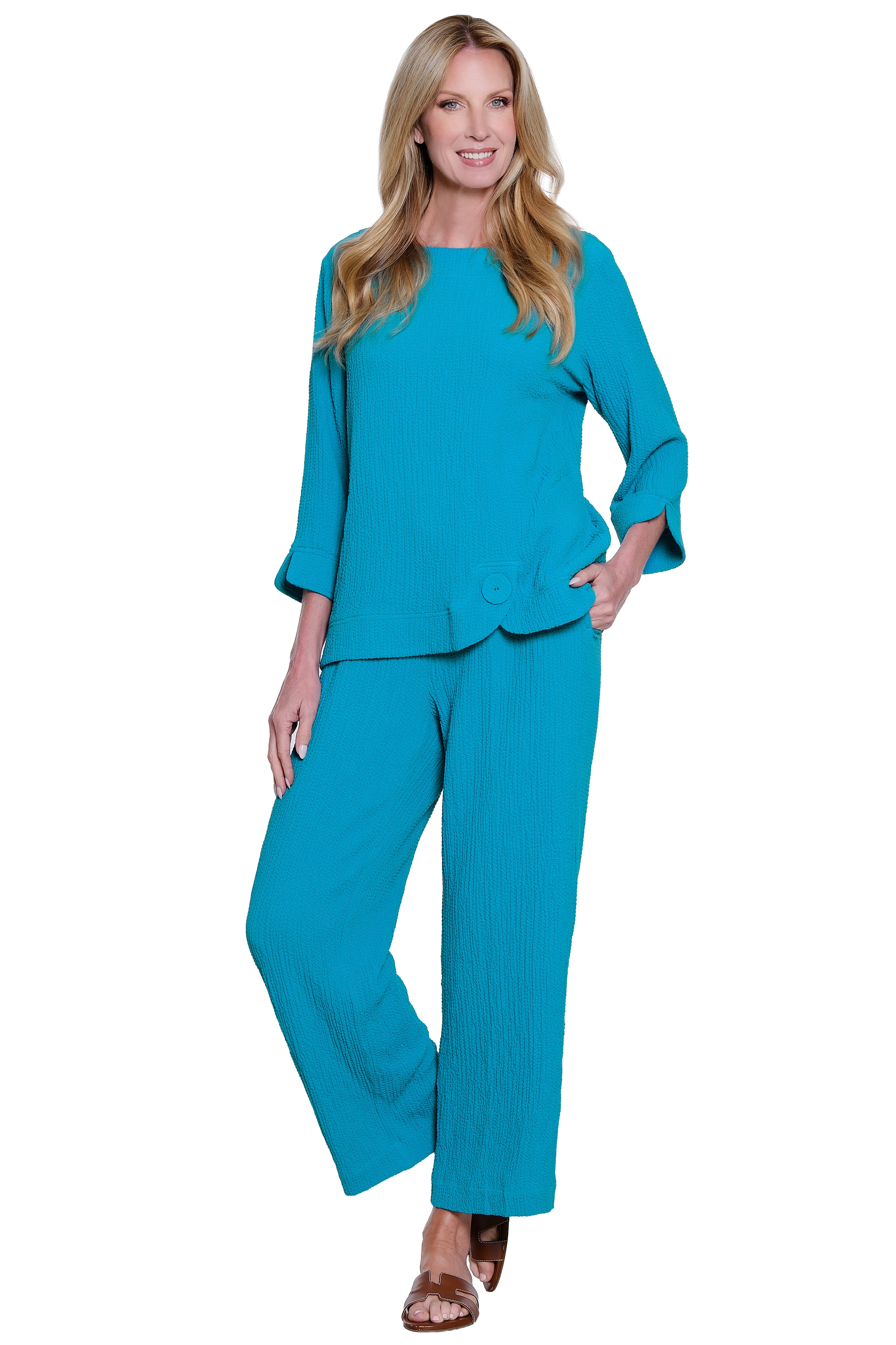 Woven Pull-On Pant - Peacock