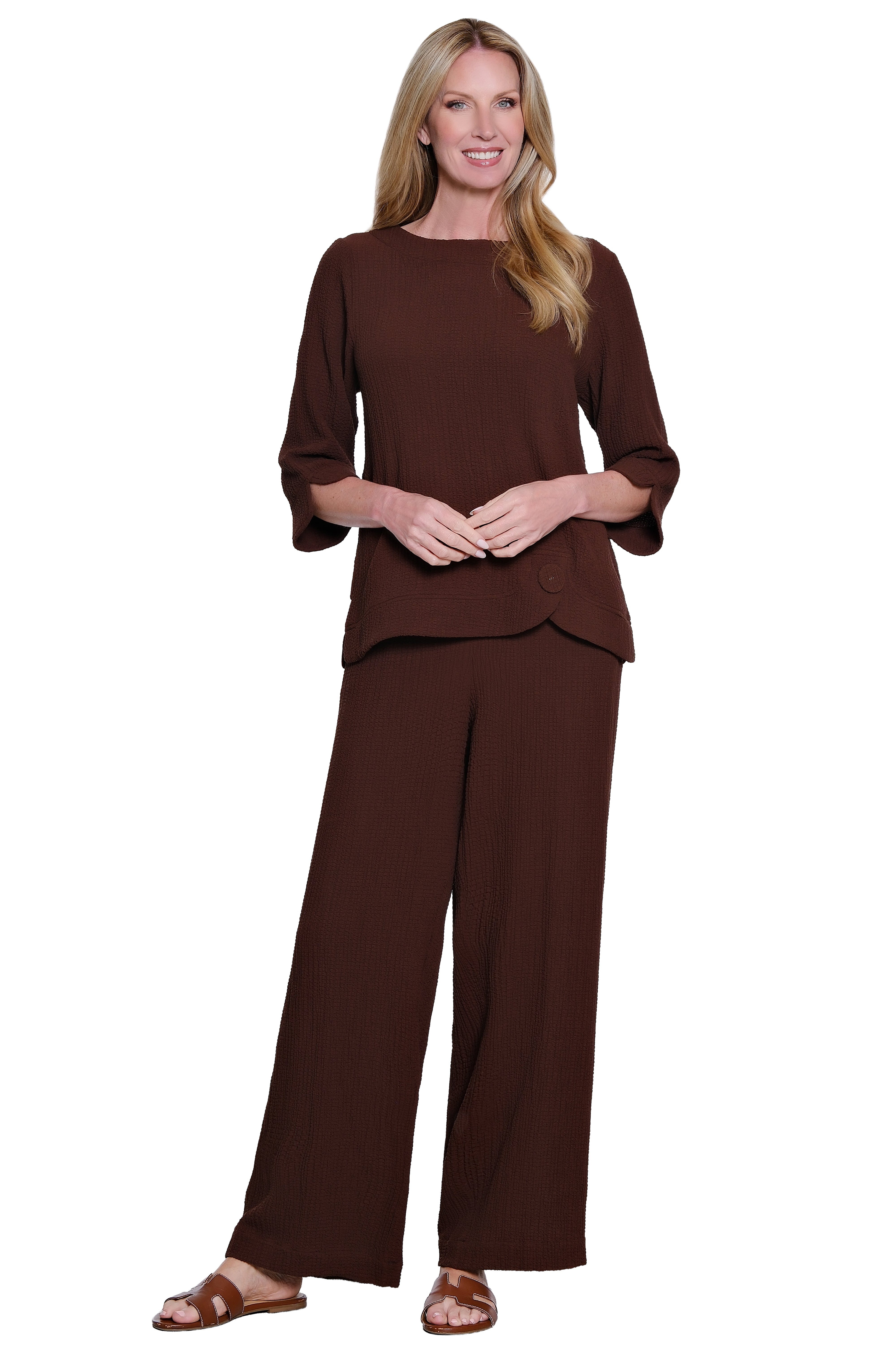 Woven Pull-On Pant - Chocolate