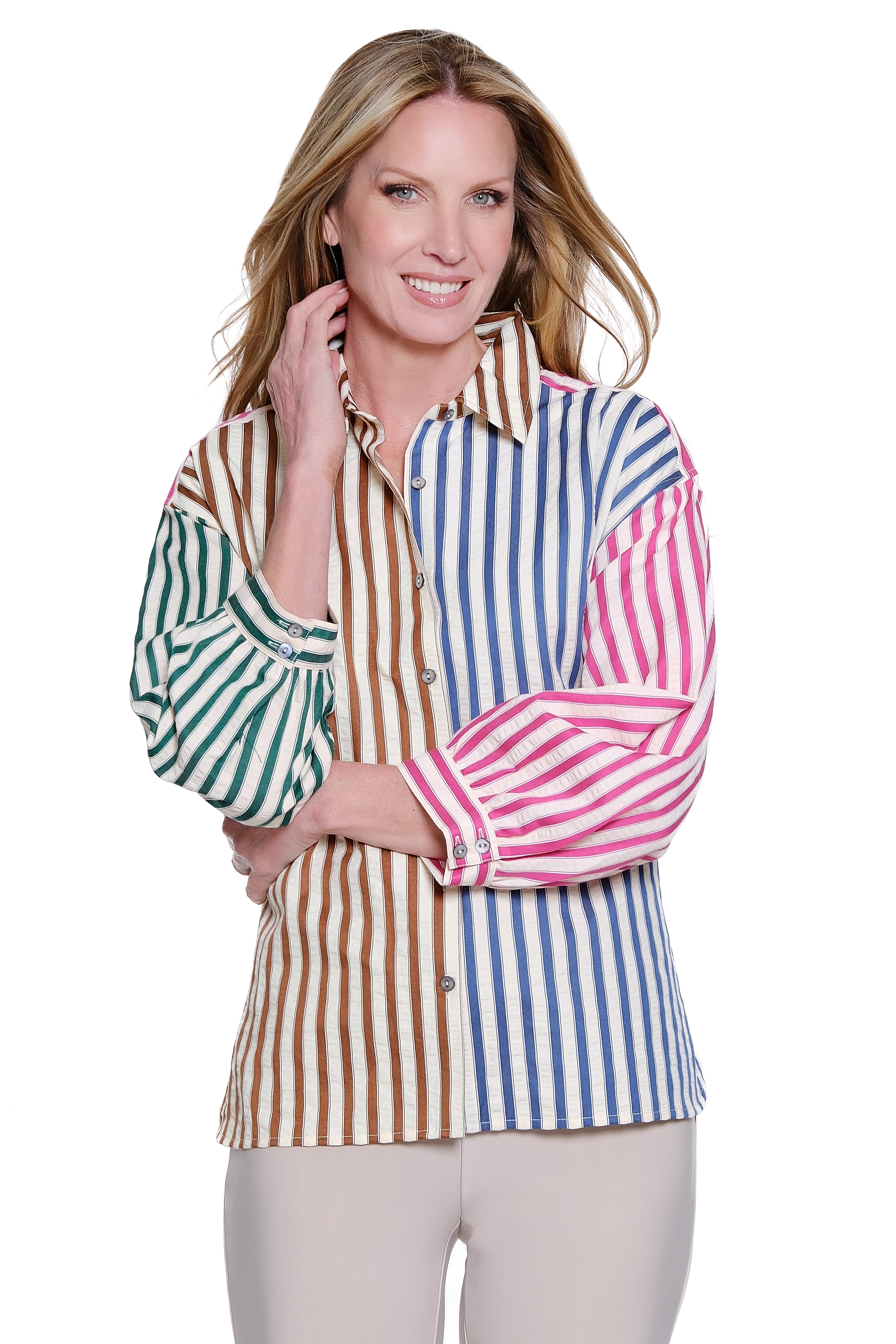 Yarn-Dye Hi-Low Top - Stripe