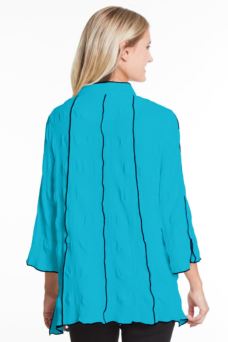 Textured Woven Tunic - Turquoise